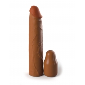 Коричневая насадка на член 2  Silicone X-tension - 20,3 см. - Pipedream - в Калининграде купить с доставкой