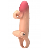 Телесная вибронасадка на пенис с подхватом мошонки - 20 см. - Baile - в Калининграде купить с доставкой