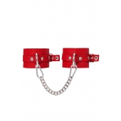 Красные мягкие кожаные оковы с люверсами - Pecado - купить с доставкой в Калининграде