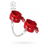 Красные мягкие кожаные оковы с люверсами - Pecado - купить с доставкой в Калининграде