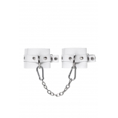 Белые мягкие кожаные оковы с люверсами - Pecado - купить с доставкой в Калининграде