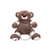 Бондажный набор: бурый мишка с белыми оковами и наручниками - Pecado - купить с доставкой в Калининграде