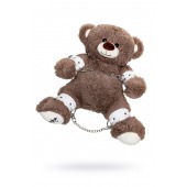 Бондажный набор: бурый мишка с белыми оковами и наручниками - Pecado - купить с доставкой в Калининграде