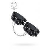 Черные кожаные оковы с двумя ремешками - Pecado - купить с доставкой в Калининграде