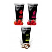 Набор из 3 съедобных лубрикантов JUJU (клубника, малина, кокос) - JuJu - купить с доставкой в Калининграде