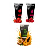 Набор из 3 съедобных лубрикантов JUJU (клубника, малина, тропические фрукты) - JuJu - купить с доставкой в Калининграде