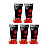 Набор из 5 съедобных лубрикантов JUJU со вкусом клубники - JuJu - купить с доставкой в Калининграде