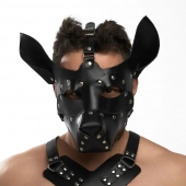 Черная кожаная маска «Собака» - Crazy Handmade - купить с доставкой в Калининграде