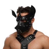 Черная кожаная маска «Собака» - Crazy Handmade - купить с доставкой в Калининграде
