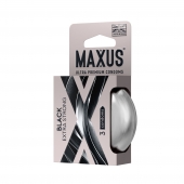 Черные утолщенные презервативы MAXUS Extra Strong с железным кейсом - 3 шт. - Maxus - купить с доставкой в Калининграде