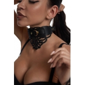 Фигурный чокер с узорами и золотистой фурнитурой - Crazy Handmade - купить с доставкой в Калининграде