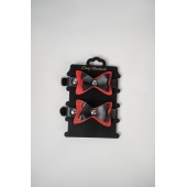 Черно-красные кожаные наручники с бантиками - Crazy Handmade - купить с доставкой в Калининграде