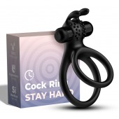 Черное эрекционное виброкольцо с подхватом мошонки Stay Hard - Boys of Toys - в Калининграде купить с доставкой