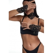 Фигурный набор для БДСМ-игр с узорами и золотистой фурнитурой - Crazy Handmade - купить с доставкой в Калининграде