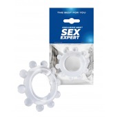 Прозрачное эрекционное кольцо со стимулирующими шариками - Sex Expert - в Калининграде купить с доставкой