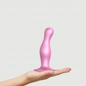 Розовая насадка Strap-On-Me Dildo Plug Curvy size M - Strap-on-me - купить с доставкой в Калининграде