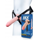 Мужской полый страпон на регулируемых ремешках - 22 см. - Sex Expert - купить с доставкой в Калининграде