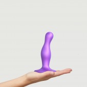 Фиолетовая насадка Strap-On-Me Dildo Plug Curvy size S - Strap-on-me - купить с доставкой в Калининграде