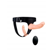 Женский страпон с 2 насадками, вибрацией и пультом ДУ - Erowoman-Eroman - купить с доставкой в Калининграде