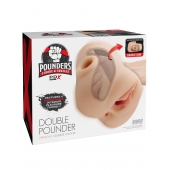 Телесный мастурбатор с вибрацией Double Pounder Vibrating Squeeze Stroker - Pipedream - в Калининграде купить с доставкой