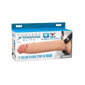 Телесный пустотелый фаллопротез 9’’ Hollow Silicone Strap-On - 24,1 см. - Pipedream - купить с доставкой в Калининграде