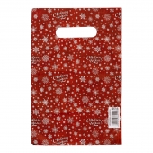 Красный подарочный новогодний пакет с вырубной ручкой (20х30 см) - Сима-Ленд - купить с доставкой в Калининграде