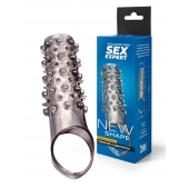 Дымчатая насадка на пенис с шипами и выпуклостями - 12 см. - Sex Expert - в Калининграде купить с доставкой