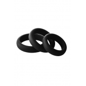 Набор из 3 черных эрекционных колец Smooth Silicone Cockring Pack - Dream Toys - в Калининграде купить с доставкой