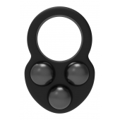 Черное эрекционное кольцо с утяжелителями - Dream Toys - в Калининграде купить с доставкой