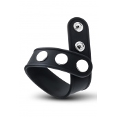 Черное эрекционное кольцо на кнопках - Blush Novelties - в Калининграде купить с доставкой