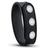 Черное эрекционное кольцо на кнопках - Blush Novelties - в Калининграде купить с доставкой