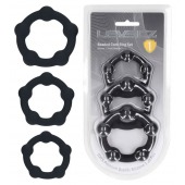 Набор из 3 эрекционных колец Beaded Silicone Cockring Set - Shots Media BV - в Калининграде купить с доставкой