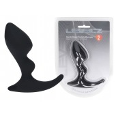 Черная анальная пробка для массажа простаты Double Ripple Silicone Prostate Massager - Shots Media BV - в Калининграде купить с доставкой