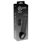 Черная вибронасадка для пениса с хомутом для мошонки и пультом ДУ Remote Controlled Penis Extension - Orion - в Калининграде купить с доставкой