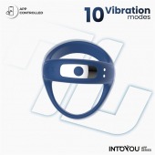 Синее интерактивное эрекционное виброкольцо Rank - Intoyou - в Калининграде купить с доставкой