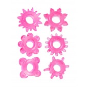 Набор из 6 розовых эрекционных колец с различным рельефом - Erowoman-Eroman - в Калининграде купить с доставкой