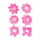 Набор из 6 розовых эрекционных колец с различным рельефом - Erowoman-Eroman - в Калининграде купить с доставкой