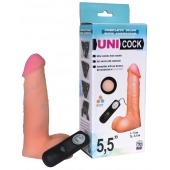 Фаллическая насадка Харнесс UNICOCK 5,5  с вибрацией - 17 см. - LOVETOY (А-Полимер) - купить с доставкой в Калининграде
