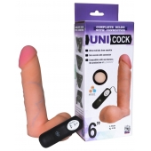 Фаллическая насадка Харнесс UNICOCK 6  с вибрацией - 18 см. - LOVETOY (А-Полимер) - купить с доставкой в Калининграде