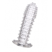 Гелевая прозрачная насадка c шипами - 12 см. - Toyfa Basic - в Калининграде купить с доставкой