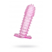 Гелевая розовая насадка с шипами - 12 см. - Toyfa Basic - в Калининграде купить с доставкой