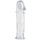 Гладкая прозрачная насадка с усиками под головкой - 12,5 см. - Toyfa Basic - в Калининграде купить с доставкой