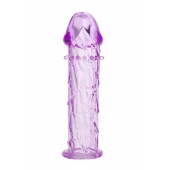 Гладкая фиолетовая насадка с усиками под головкой - 12,5 см. - Toyfa Basic - в Калининграде купить с доставкой