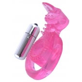 Розовая вибронасадка со стимулятор клитора   Язычок - Toyfa Basic - в Калининграде купить с доставкой