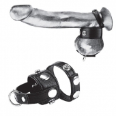 Утяжка для мошонки и пениса Cock Ring With 1  Ball Stretcher And Optional Weight Ring - BlueLine - купить с доставкой в Калининграде