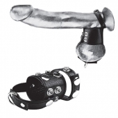 Утяжка на пенис и мошонку Cock Ring With 1.5  Ball Stretcher And Optional Weight Ring - BlueLine - купить с доставкой в Калининграде