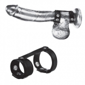 Утяжка на пенис с клёпками Duo Snap Cock And Ball Ring - BlueLine - купить с доставкой в Калининграде