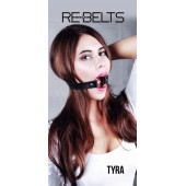 Чёрный кожаный чокер-кляп Tyra Black - Rebelts - купить с доставкой в Калининграде