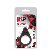Чёрное эрекционное кольцо LIT-UP SILICONE STIMU RING 1 BLACK - Dream Toys - в Калининграде купить с доставкой