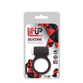 Чёрное эрекционное виброкольцо LIT-UP SILICONE STIMU RING 3 BLACK - Dream Toys - в Калининграде купить с доставкой